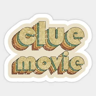 Clue Movie // Vintage Rainbow Typography Style // 70s Sticker